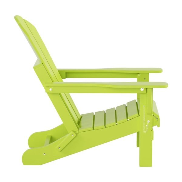 Outdoor Adirondack Chair & Ottoman Set – Lime