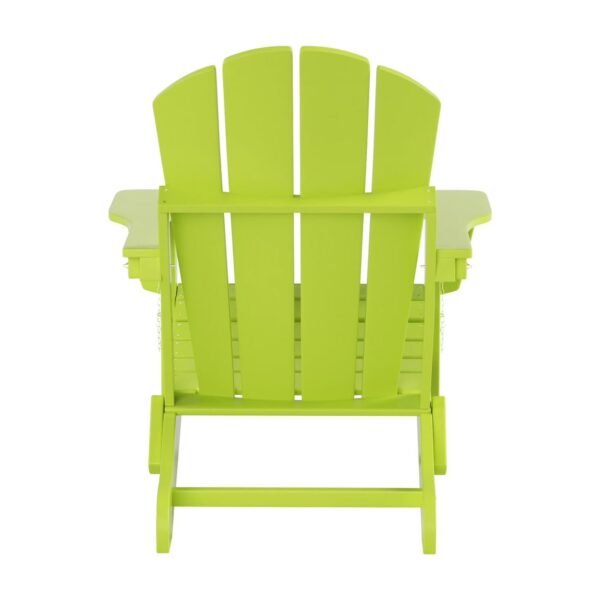 Outdoor Adirondack Chair & Ottoman Set – Lime